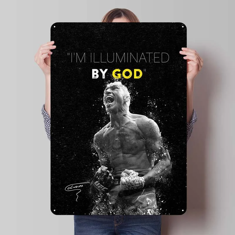 Charles Oliveira anime kovový znak plagát Outdoor Decors Tinplate Znak pre nástenné umenie dekoration Club America Man Cave retro domov