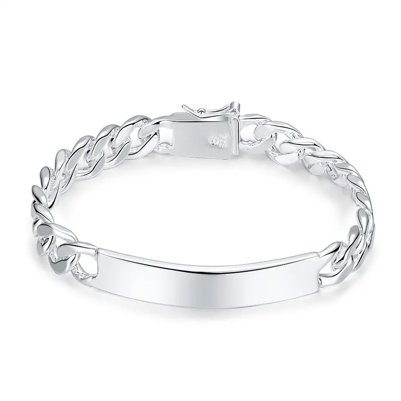 Charm 925 Sterling Silver 8 palcov 10 mm hip hopový náramok pre ženy Men módne večierky Svadobné šperky doplnky