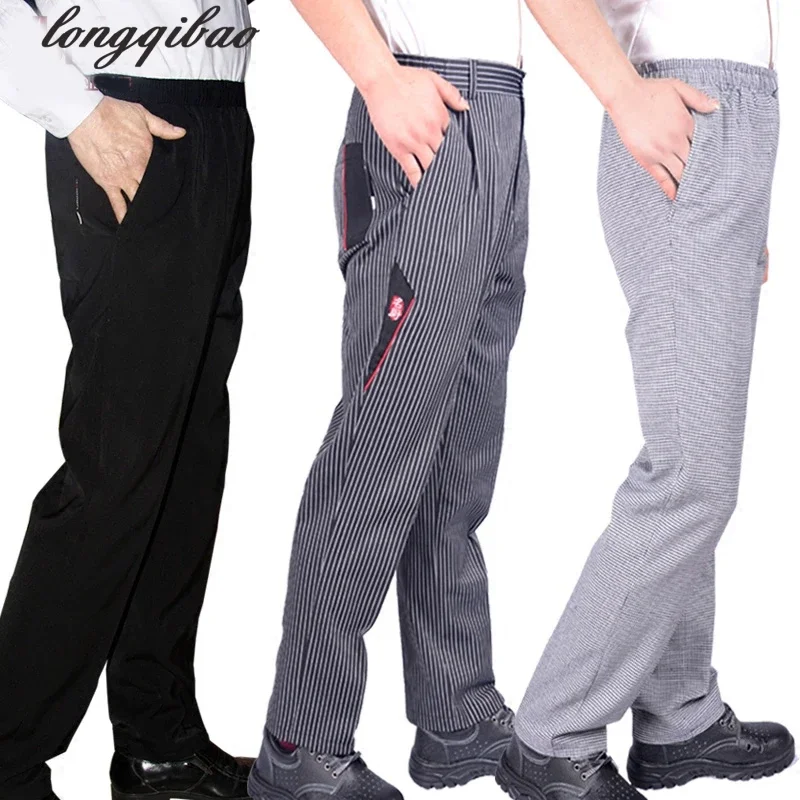 Chef nohavice na jeseň a zimné šéfkuchári Zebra Trousers Celkovodové pruhované nohavice Plaid Plaid Norgs Chef Cloch s kuchynskými mužmi