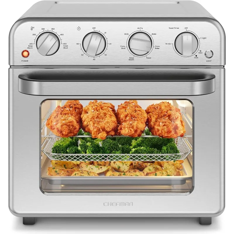 Chefman Air Fryer Hrianka Combo Combo, 7-v-1, Konfekčná rúra Pult Overe Extra Large 19 Quart Air Fryer