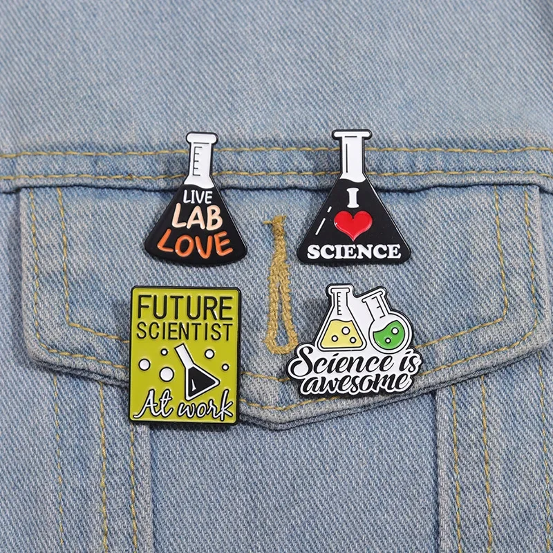 Chemické laboratórne kadičky smaltované špendlíky Love Science Custom Broš