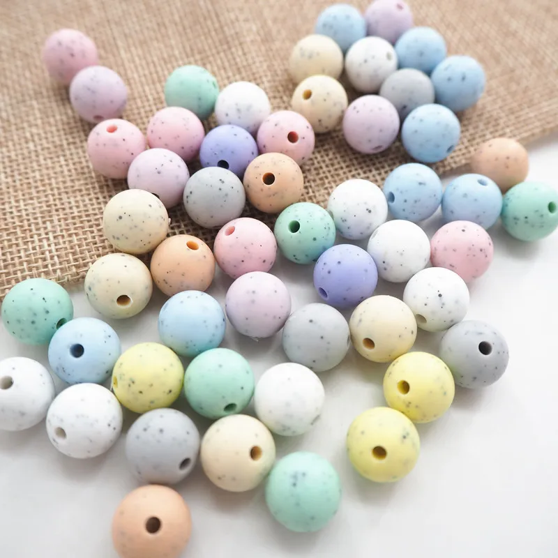 Chengkai 100ks 12 mm 15 mm silikónové korálky DIY DEY Pacifier Dum)