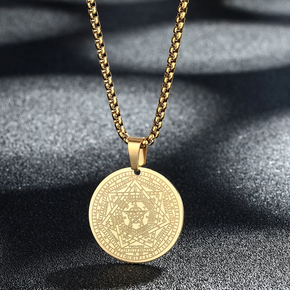 Chengxun Pečať siedmich archanjelových amuletových príveskových náhrdelníkov Men ženy pentagram Sigil z darčekov náhrdelníka Ameth Talisman