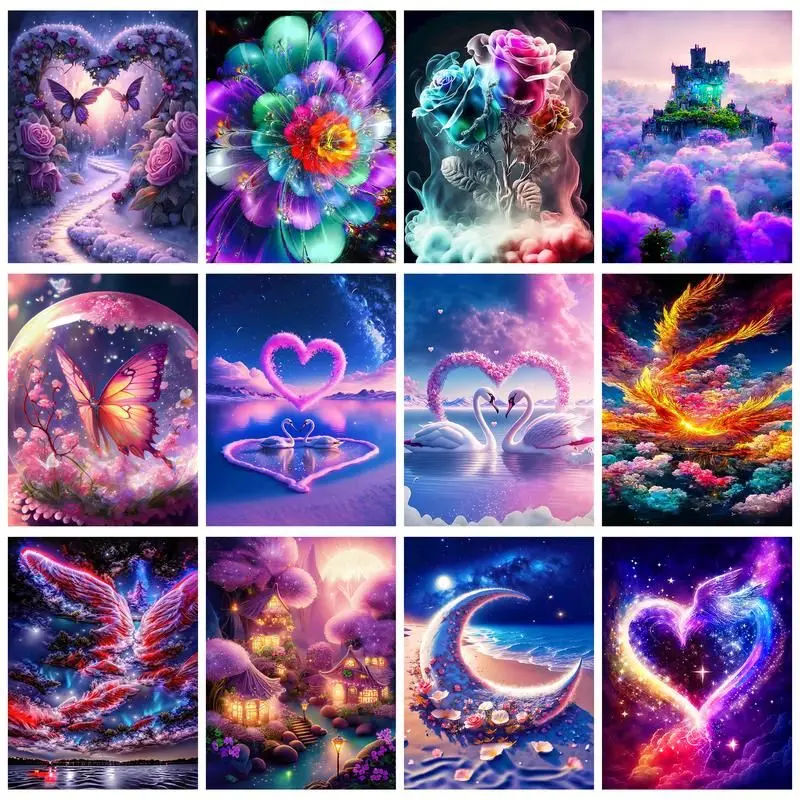 Chenistory DIY Diamond Painting Farebná scenéria krížový steh 5D Diamond Výšivka predaja kamienky