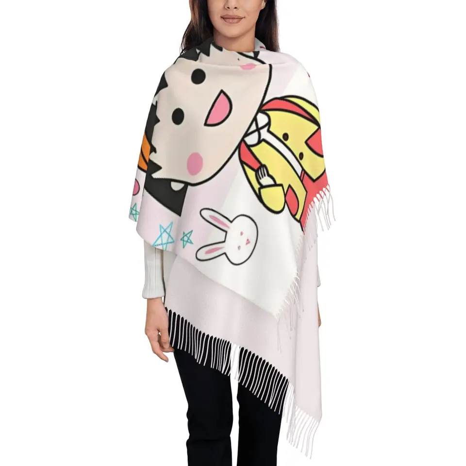 Chibi Maruko Chan Sakura šál pre dámske jesenné zimné pašmina šály a zabaliť veľkú šatku šál pre dámy