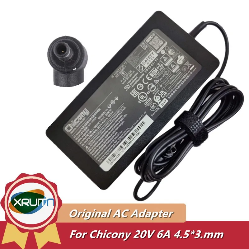 Chicony 20V 6a 120W Originálny nabíjačka AC-Power Adapter A17-120P2A pre MSI GF63 Thin 11SC-430CA 10SC-222 10UC-440 270 napájací zdroj