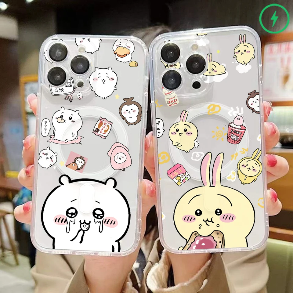 Chiikawas Hachiwares Usagi pre Magesafe Magnetic Telefón puzdro pre Samsung Galaxy S24 S23 S22 S21 Ultra plus 5G S20 FE POZNÁMKA 20 CAPA
