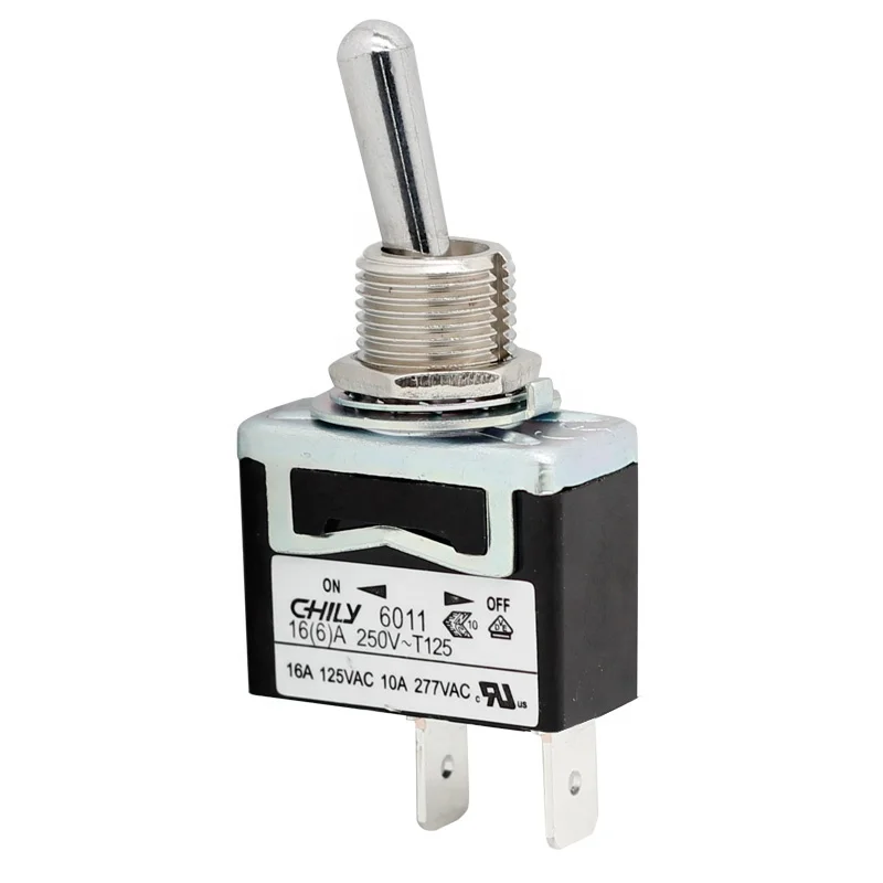 Chily 6011 250V 16a Off 2pin SPST Marine Metal US Cert Tanggle Switch