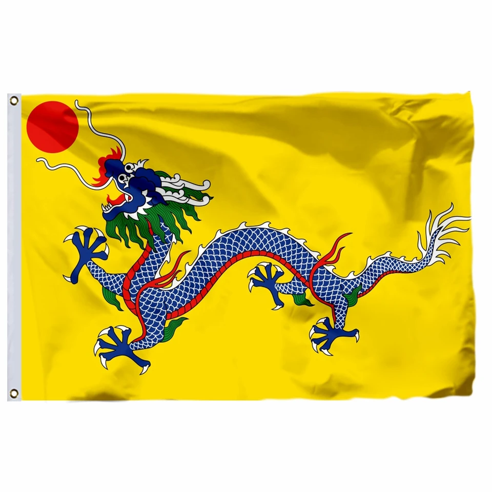 China Qing Dynasty (1889-1912) Vlajka 90x150cm 3x5ft 100D Polyester Double Stitched Vysokej kvality banner zdarma Doprava zdarma