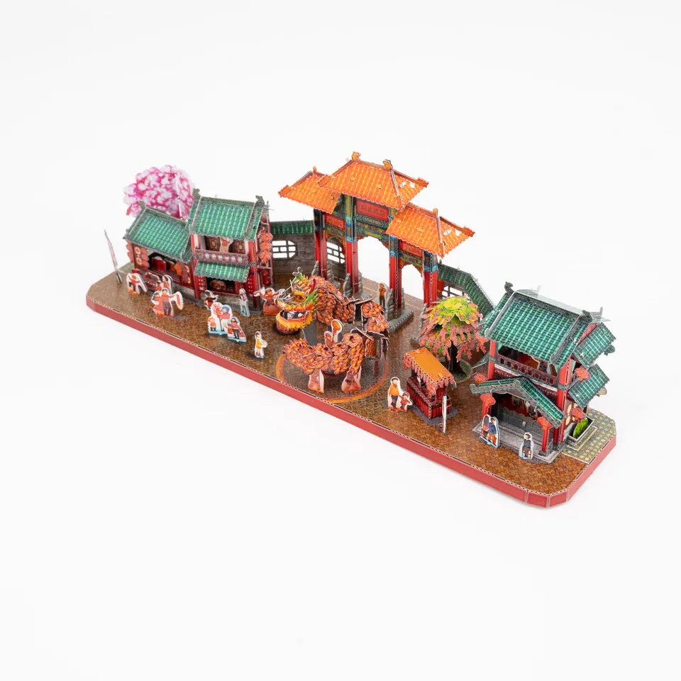 China Street Streetscape 3D kovové montážny model Puzzle ťažké ručne vyrábané ozdoby DIY