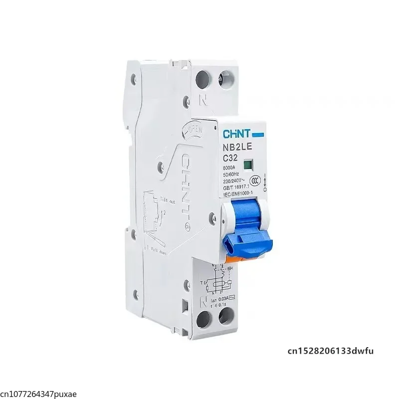 Chint nb2le 1p+n zvyškový prúd ovládaný spínač ochrany ističa 0,03a 30ma 6a 10a 16a 20a 25a 32a 40A RCBO