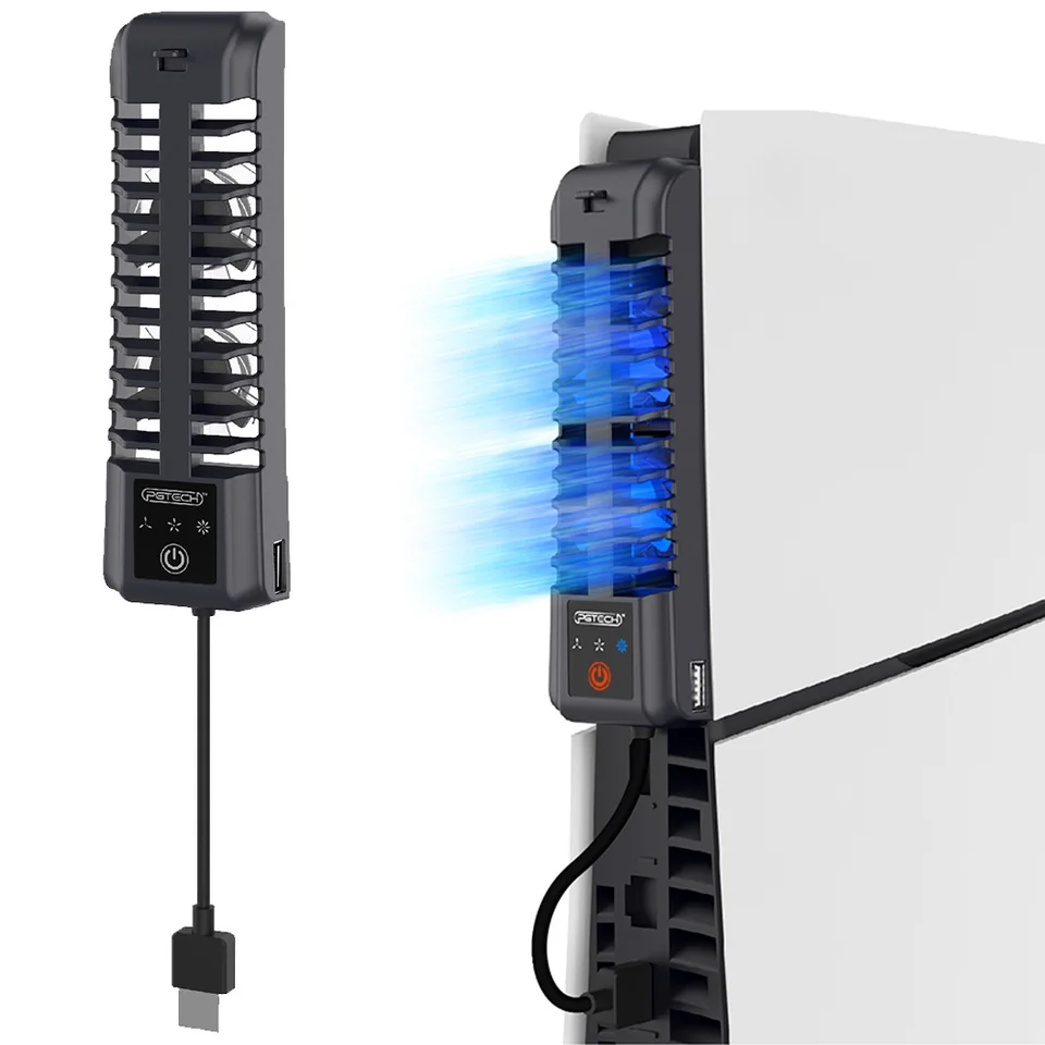 Chladiaci ventilátor 3 úrovne chladiaceho herného príslušenstva Tichý chladič ventilátor USB 2.0 Port Game Console Zadný chladiaci ventilátor pre PS5 Slim Console