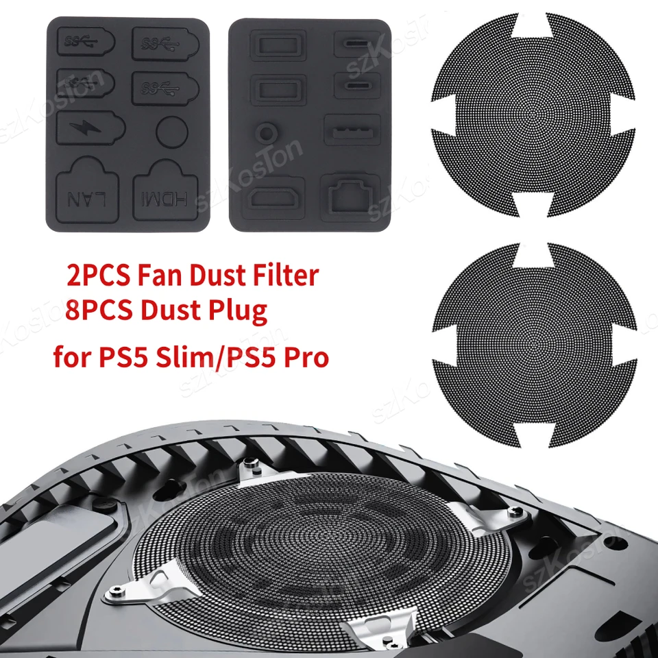 Chladiaci ventilátor Ventilátory Dust Filter odolný voči prachu pre PS5 Slim PS5 Pro Accessories Game Console Silikónová prachová súprava