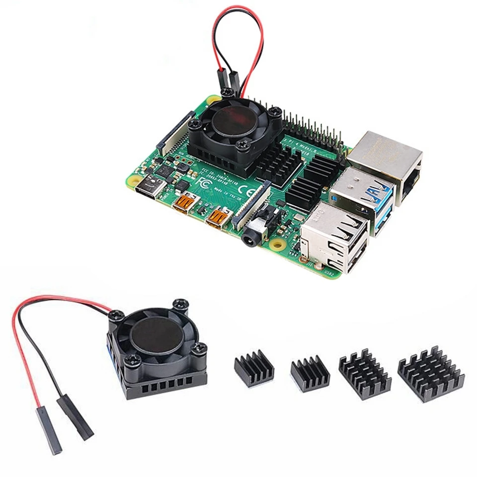 Chladič pre malinové pi 4 Model B chladiace chladiace ventilátor RAM HADSINK SET súpravy pre malinové pi 4
