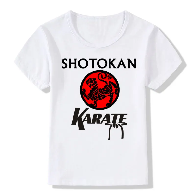 Chlapci a dievčatá tlačiť japonský kanji Shotokan Karate Tričko Anime letné tričko detské topy detské oblečenie, ooo718