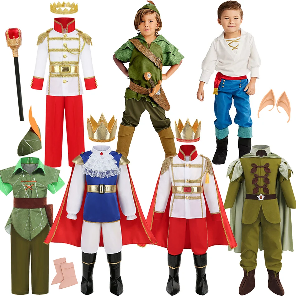 Chlapci princ oblečenie deti rola hra Petra Pan morská panna oblečenie narodeniny darček Karneval party kostým deti deti cosplay kráľ outfity