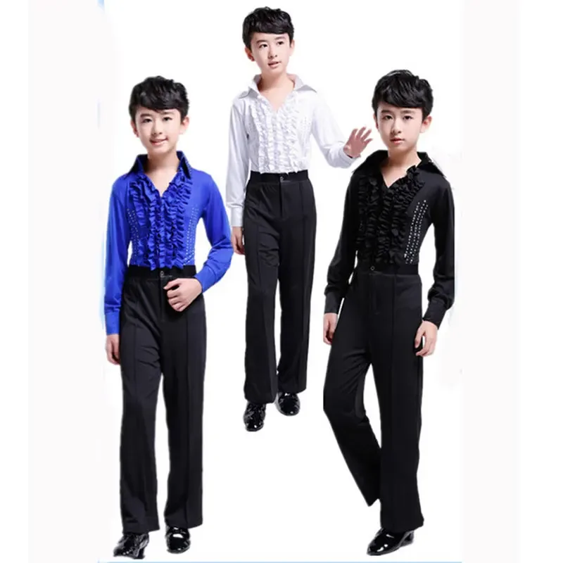 Chlapec latinský tanec salsa tanečný kostým mužský detský tanečný tanečný party Party Dance Costy Tops Pants Latin American OI1199