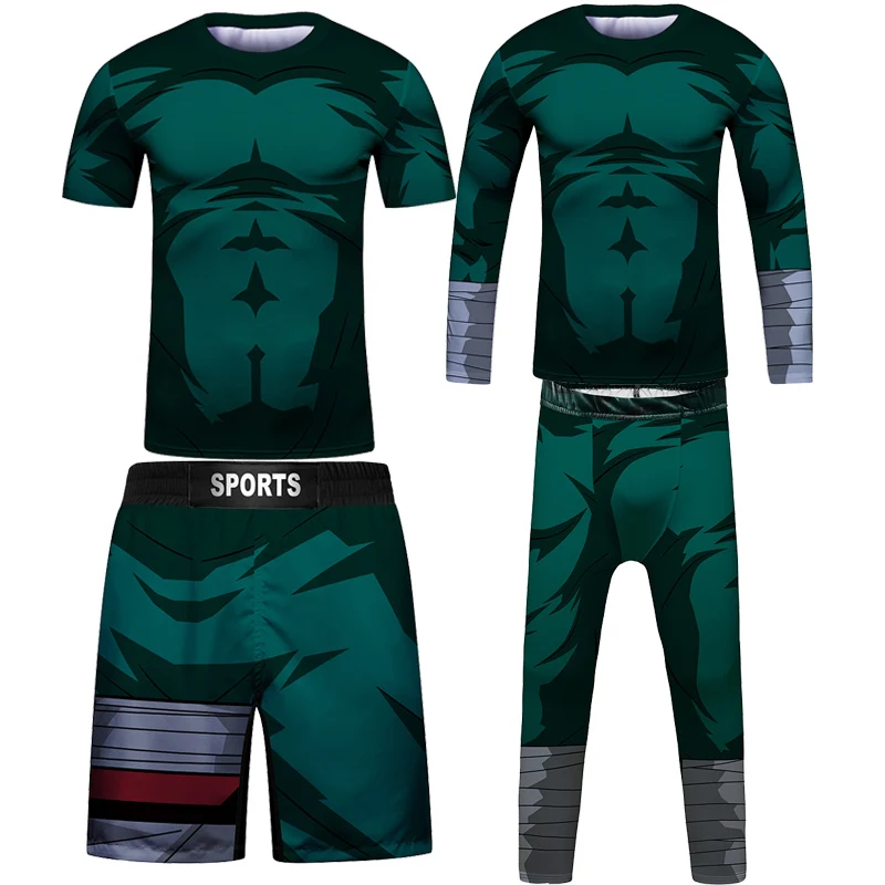 Chlapec Rashguard Jiu Jitsu Tričko+nohavičky súpravy detského kickboxu mma oblečenie deti Muay Thai Shorts MMA Compression Fightwear