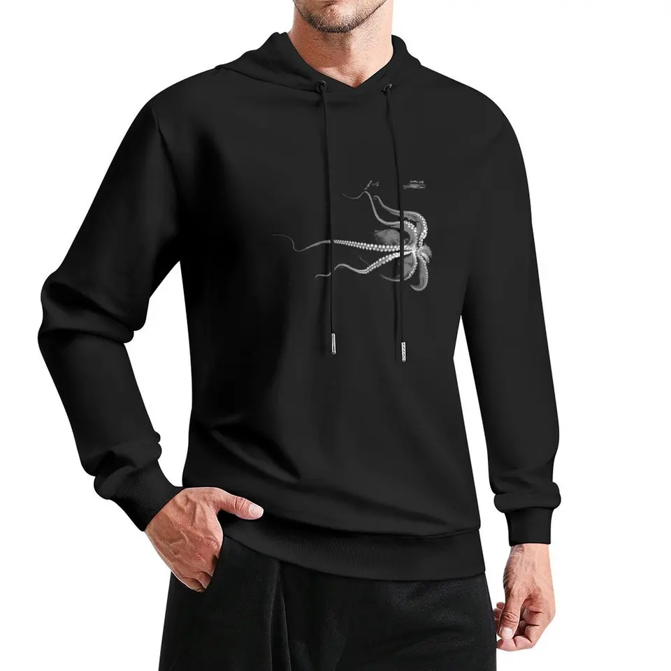 Chobotnica chobotnica chobotnica cefalopod polyp morský pullover pullover kapucňu kórejský štýl oblečenie grafické tričká Men prerozdelené mikiny