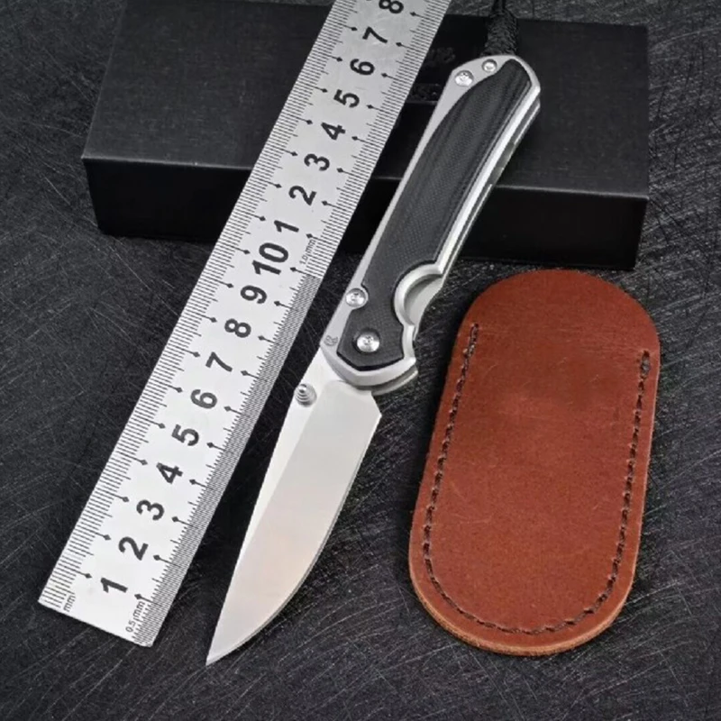 Chris Reeve Titanium G10 Handle Band Lese Camping Hunting Fishing Havárka vonkajšia čepeľ D2 Blade EDC Skladací nôž na náradie