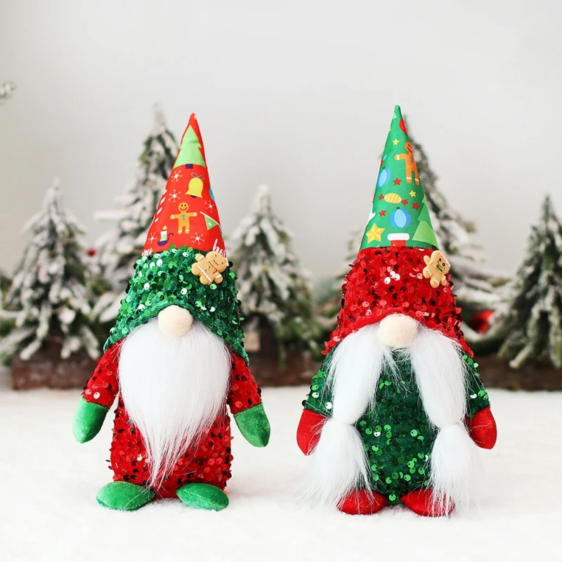 Christams flitry bábika bez tváre gnome ornament plyšová hračka roztomilá domáca dekorácia na novoročné večierky sviatky detské izby dekorácie darček