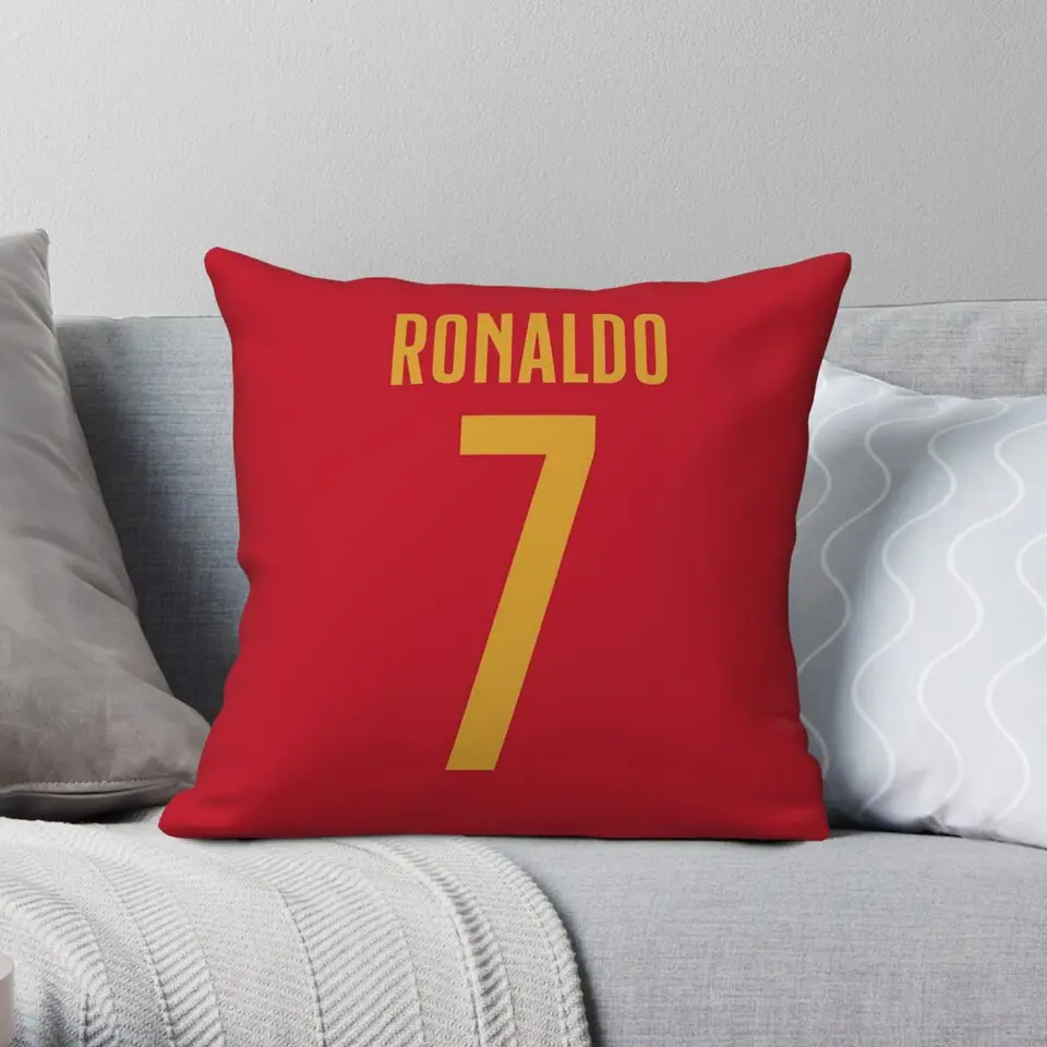 Christiano Ronaldo Cr7 Square vankúš Pollowcase Polyester Linen Velvet tlačený zips dekoratívny hádza