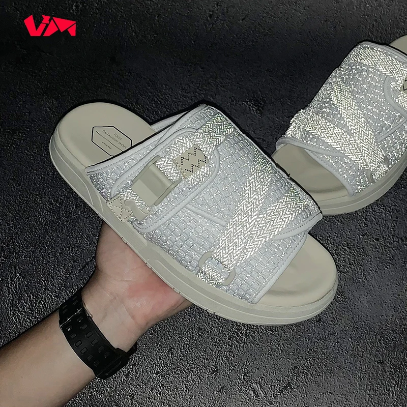 Christo Visvim Summer Plippers Pánske príležitostné papuče reflexné pre mužov módne pár plážových sandálov Flip-flops