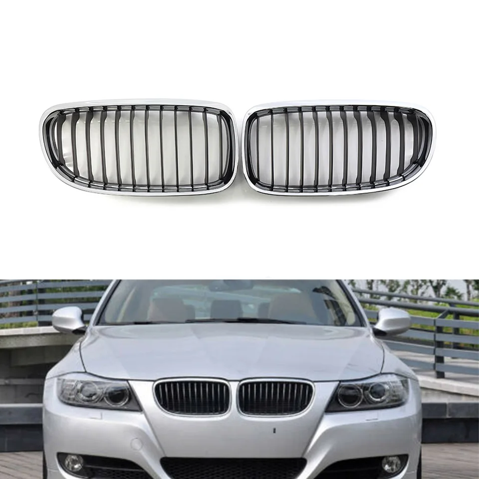 Chrome Black Car Front Kidney Grille Abs Plastic Grill pre BMW 3 Series E90 E91 LCI 328I 335I 2009 2009 2010 2011