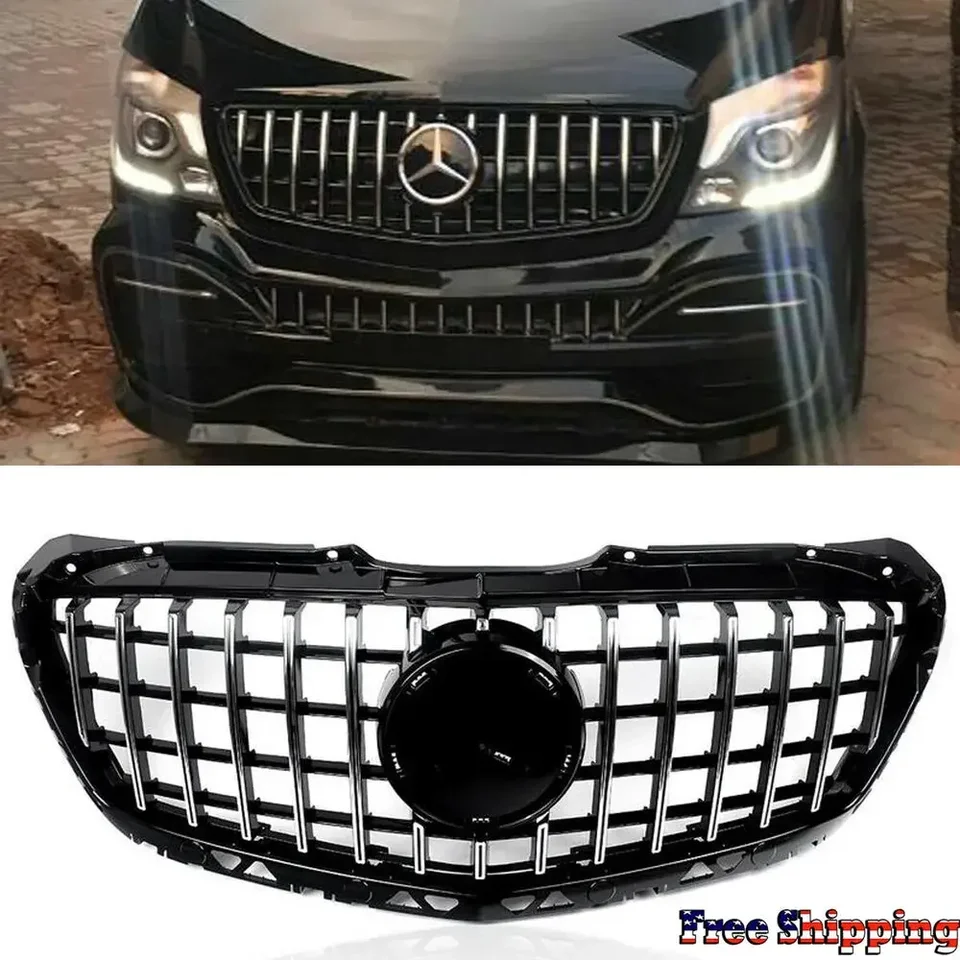 Chrome+ Black for Mercedes-Benz W906 Sprinter 2500 Grill Grill 2014-2017
