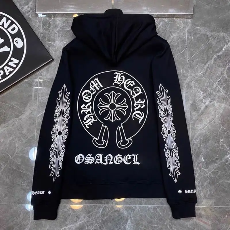 Chrome Hearts 2025 Nové pánske a ženské a ženské rovnaké módne, všestranné, personalizované tlačené mikiny s dlhým rukávom