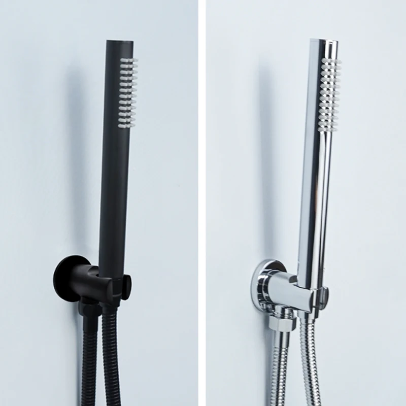 Chrome Matt Black Handshower Head 150 cm z nehrdzavejúcej ocele Sprchová hadica mosadz držiak sprchova hlava na stenu namontované sprchové doplnky