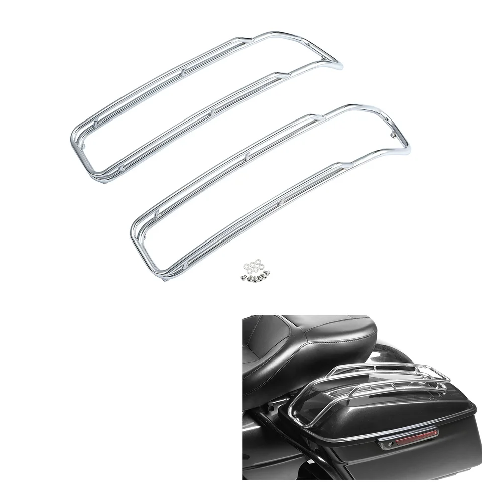 Chrome Saddlebags veko Top Rail Guards pre Harley Touring Road King Street Electra Glide FlH flHx flHS flHtk Fltc 2014-2024