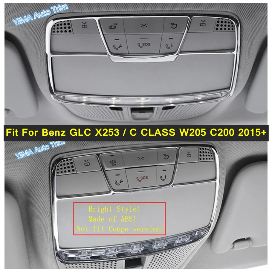 Chrome Strešné svetlá na čítanie svetiel dekorácie Rámový kryt Tink Abs Absportsory pre Mercedes Benz GLC X253 / C trieda W205 C200 2015 - 2021