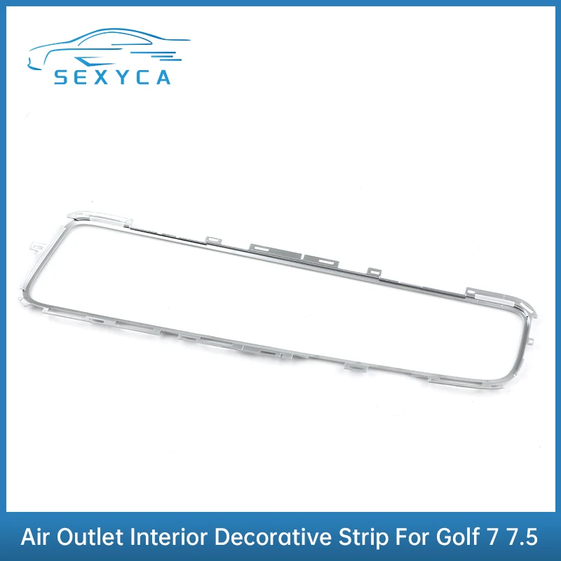 Chrome strieborné klimatizačné prieduchy Vnútorné otvory interiéru dekoratívneho krytu obrazovky MIB pre VW Golf 7 Golf MK7 5GG 819 728