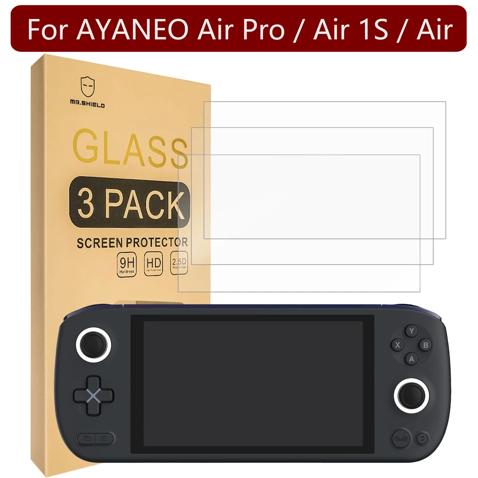 Chránič obrazovky Mr.Shield kompatibilný s Ayaneo Air Pro / Air 1s / Air [Temperované sklo] [3-pack] [Japonské sklo s tvrdosťou 9H]