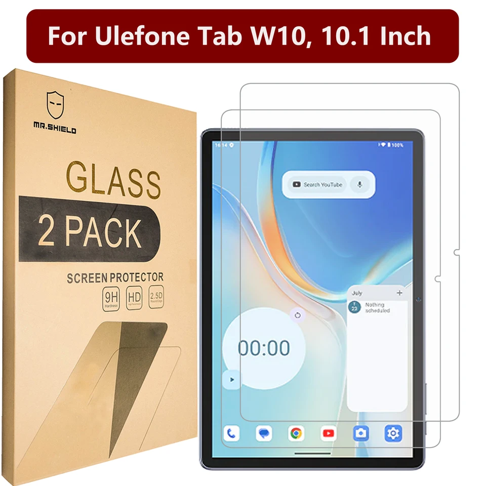 Chránič obrazovky Mr.Shield kompatibilný s kartou ulefone w10,10,1 palca [temperované sklo] [2-pack] [japonské sklo s tvrdosťou 9H]