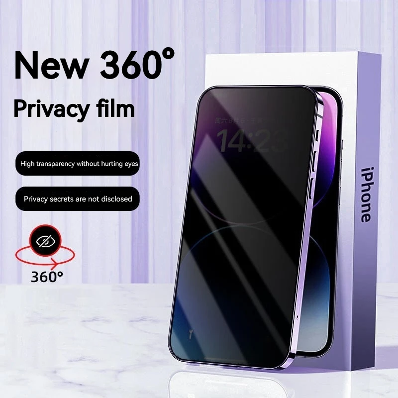 Chránič obrazovky pre iPhone16 anti-peep temperovaný film 360 stupňov Apple 15 pre 14Promax telefón na maši