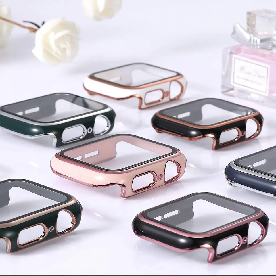 Chránič obrazovky pre obálku Apple Watch 9 8 7 6 SE 5 4 3 Glass+Pase Smart Iwatch 45 mm 44 mm 41 mm 42 mm 42 mm 38 mm príslušenstvo