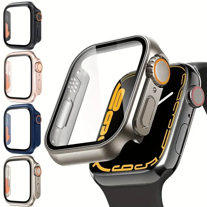 Chránič obrazovky pre prípad Apple Watch Case 45 mm 41 mm 44 mm 40 mm temperované sklo Aktualizácia Ultra Iwatch Series 8 9 7 SE 6 5