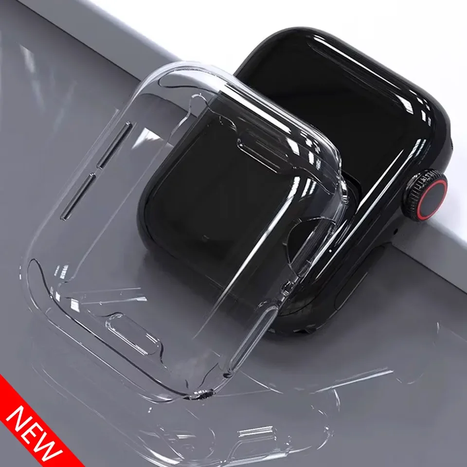 Chránič obrazovky pre puzdro na hodinky Apple 45 mm 41 mm 44 mm 40 mm 42 mm 38 mm Plné krycie nárazníky TPU IWATCH Series 8 7 SE 6 3