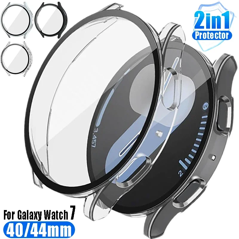 Chránič obrazovky pre Samsung Galaxy Watch 7 40 mm 44 mm Plný ochranný kryt nárazníka všestranné puzdrá pre príslušenstvo Watch7