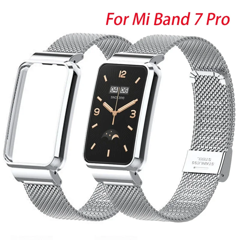 Chránič puzdra na kovové popruhy pre náramky Xiaomi Mi Band 7 Pro Cover+Cover for Mi Band 7 Pro WatchBand Correas Reloj ochranná škrupina