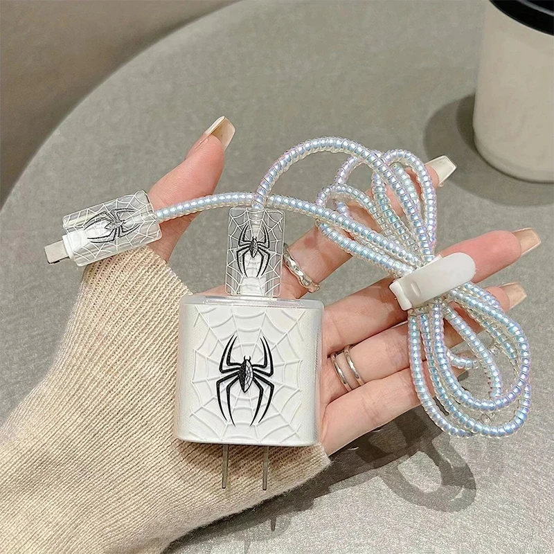 Chrániče nabíjačiek Cover Ins Spider Butterfly Charger puzdro proti prelomeniu káblového navíjača pre nabíjačku IP 18/20W pre iPhone12 13 14