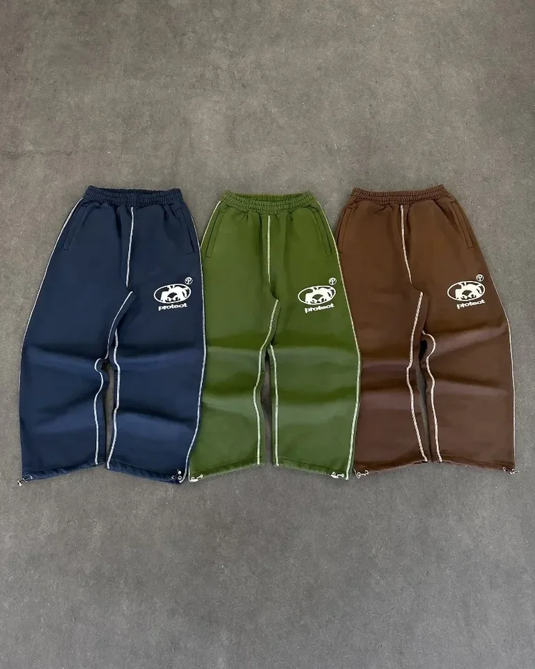 Chráňte módne nohavice Nový list Vyšívanie voľných teplákov Muži Ženy Y2K Harajuku Hip Hop Gothic Casy Casy Joker Pants Streetwear