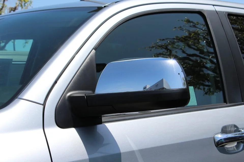 Chrómové bočné zrkadlo Horná horná polovica krytu pre roky 2007-2021 Toyota Tundra Sequoia