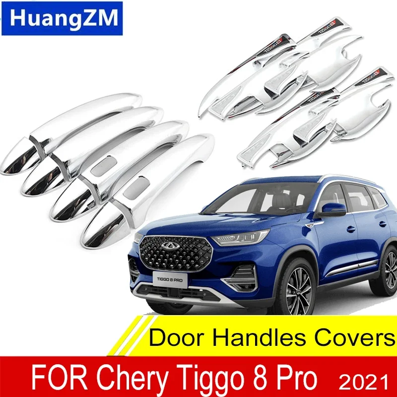 Chrómové rukoväte krycia misa pre Chery Tiggo 8 Pro Chranné nálepky na doplnky automobilov 2020 2021