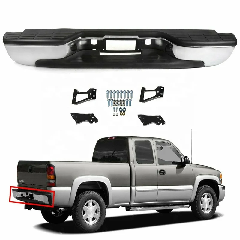 Chrómový nárazník zadného automobilu pre Chevy Silverado GMC Sierra 1500 1999 až 2007 Rok 2500 2005 2006