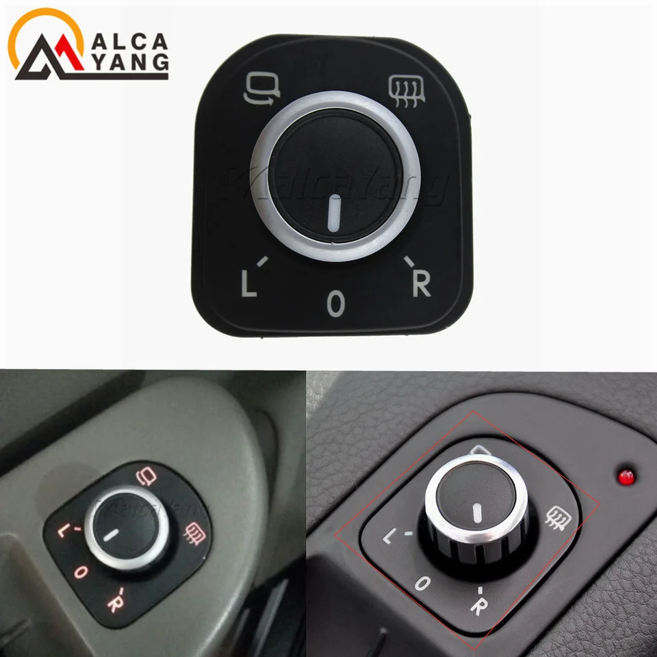 Chrómový spínač zrkadla Zadného zrkadla pre B6 Golf 5 6 Jetta MK5 MK6 5ND959565A/ 5ND 959 565A/