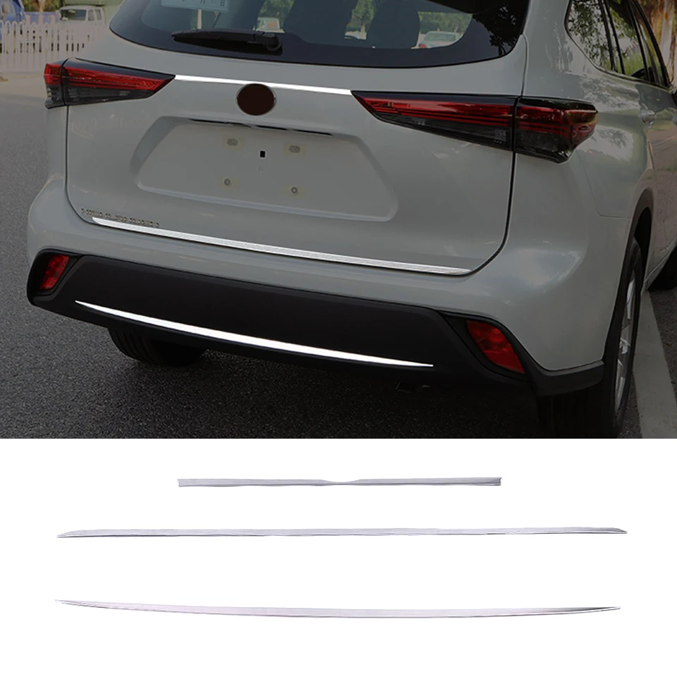 Chrómový štýl pre Toyota Highlander XU70 2022 Zadný kmeň kryt kmeňa lišty Tazara