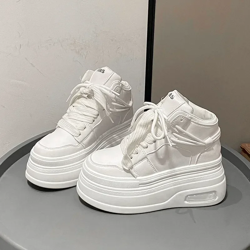 Chunky tenisky pre ženy pohodlie vysokej najvyššej 8 cm výšky platformy Zvyšovanie športových topánok basketbalové nekĺzanie trénerov Walking topánky